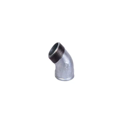 زانو چپقی 45 درجه دنده ای گالوانیزه مک (MECH)
